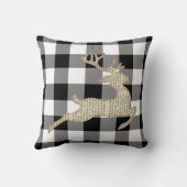 クリスマスホリデーディア白黒ギンガム クッション (裏面)