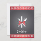 クリスマスホリデーディナーパーティの招待状 招待状 (正面)