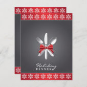 クリスマスホリデーディナーパーティの招待状 招待状 (正面/裏面)