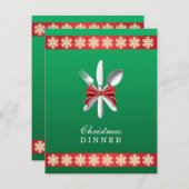 クリスマスホリデーディナーパーティの招待状 招待状 (正面/裏面)