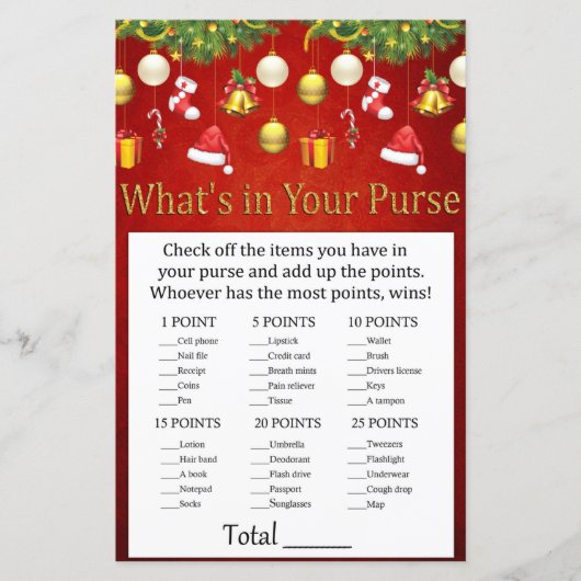 クリスマスホリデーデコールあなたの財布のゲームの中に何がある (正面)
