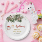 クリスマスホリデーデッキザホールズブライダルシャワー ペーパープレート (パーティー)