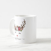 クリスマスホリデートインデアパーソナライズされたフローラ コーヒーマグカップ (正面左)