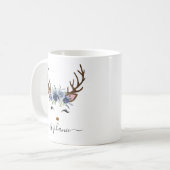 クリスマスホリデートインデアパーソナライズされたフローラ コーヒーマグカップ (正面左)