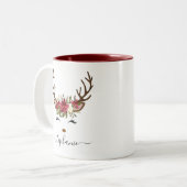 クリスマスホリデートインデアパーソナライズされたフローラ ツートーンマグカップ (正面左)