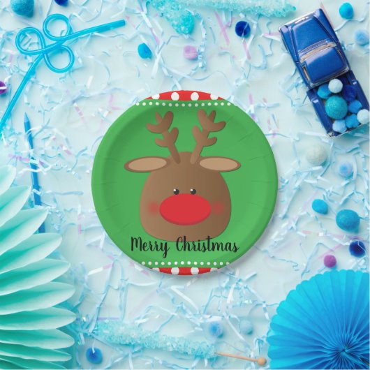 クリスマスホリデートインデア水玉模様パーティー ペーパープレート (パーティー)