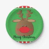 クリスマスホリデートインデア水玉模様パーティー ペーパープレート (正面)