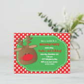 クリスマスホリデートインデア水玉模様招待状 招待状 (スタンド正面)