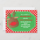クリスマスホリデートインデア水玉模様招待状 招待状 (正面)