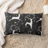 クリスマスホリデートナカイ模様の枕 ランバークッション (ブランケット)