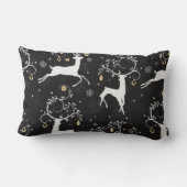 クリスマスホリデートナカイ模様の枕 ランバークッション (裏面)