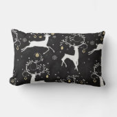 クリスマスホリデートナカイ模様の枕 ランバークッション (正面)