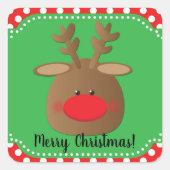 クリスマスホリデートナディア水玉模様ビーフトリート スクエアシール (正面)