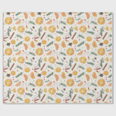 クリスマスホリデートリミングオレンジスライスヴィンテージ ラッピングペーパー (フラット)