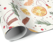 クリスマスホリデートリミングオレンジスライスヴィンテージ ラッピングペーパー (ロールコーナー)