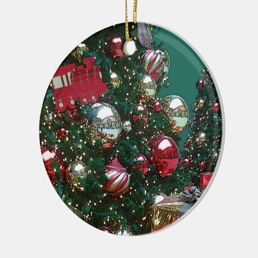 クリスマスホリデートリムザツリートイトレインオーナメント セラミックオーナメント (左)