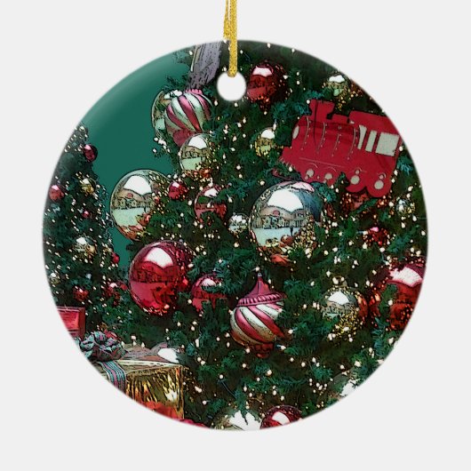 クリスマスホリデートリムザツリートイトレインオーナメント セラミックオーナメント (裏面)