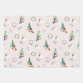 クリスマスホリデードッグス ラッピングペーパーシート (正面2)