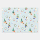 クリスマスホリデードッグス ラッピングペーパーシート (正面)