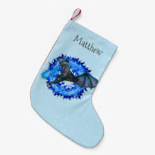 クリスマスホリデードラゴンフラムスススノーパーソナライズされたド スモールクリスマスストッキング (正面 (吊り時))