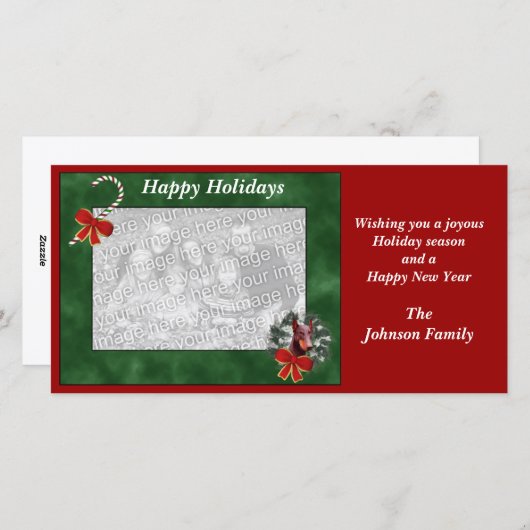 クリスマスホリデードーバーマンリースフォトカード シーズンカード (正面/裏面)