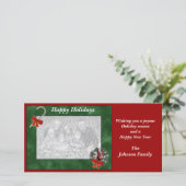 クリスマスホリデードーバーマンリースフォトカード シーズンカード (スタンド正面)