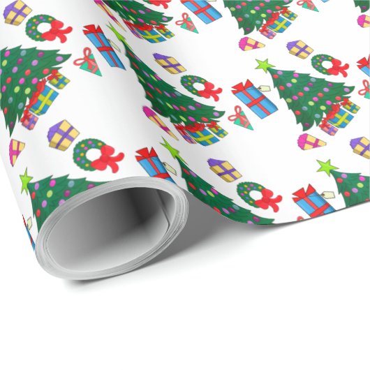 クリスマスホリデーナイトギフトパターン ラッピングペーパー (ロールコーナー)
