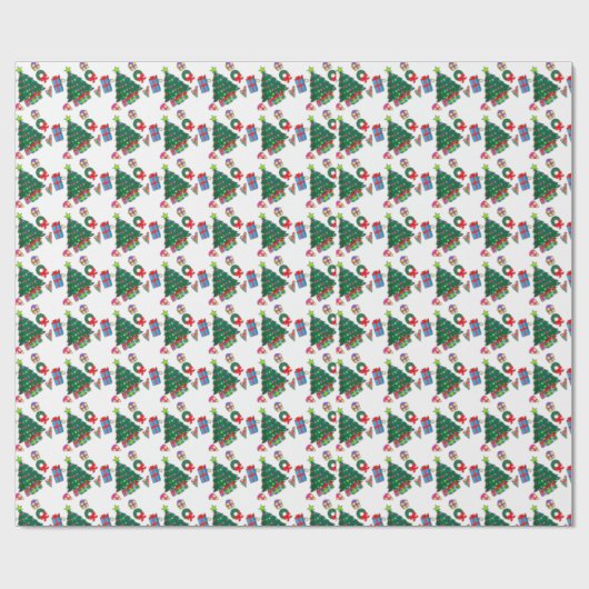 クリスマスホリデーナイトギフトパターン ラッピングペーパー (フラット)