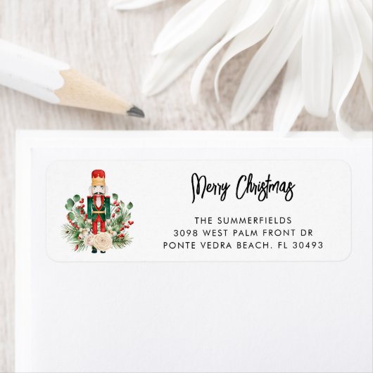 クリスマスホリデーナツクラッカーファミリー差出人住所 ラベル (インサイチュ)