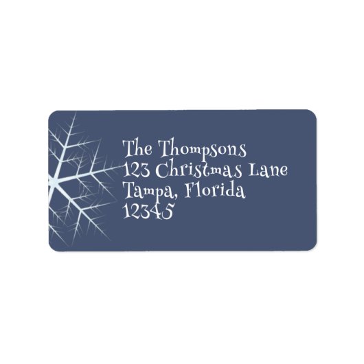 クリスマスホリデーネイビーブルーお洒落タイポグラフィ ラベル (正面)