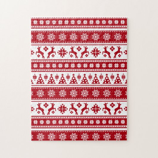 クリスマスホリデーノルディックパターンコージー ジグソーパズル (縦)