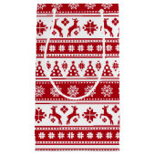 クリスマスホリデーノルディックパターンコージー スモールペーパーバッグ (正面)