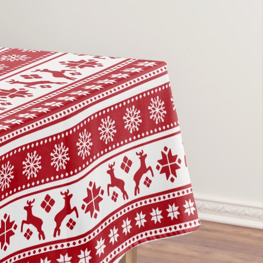 クリスマスホリデーノルディックパターンコージー テーブルクロス (インサイチュ)