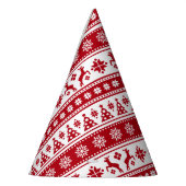 クリスマスホリデーノルディックパターンコージー パーティーハット (左)