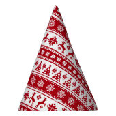 クリスマスホリデーノルディックパターンコージー パーティーハット (右)