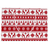 クリスマスホリデーノルディックパターンコージー ラージペーパーバッグ (裏面)