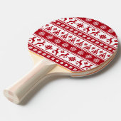クリスマスホリデーノルディックパターンコージー 卓球ラケット (正面アングル)
