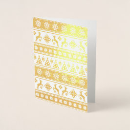 クリスマスホリデーノルディックパターンコージー 箔カード