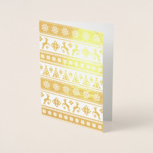 クリスマスホリデーノルディックパターンコージー 箔カード (正面)