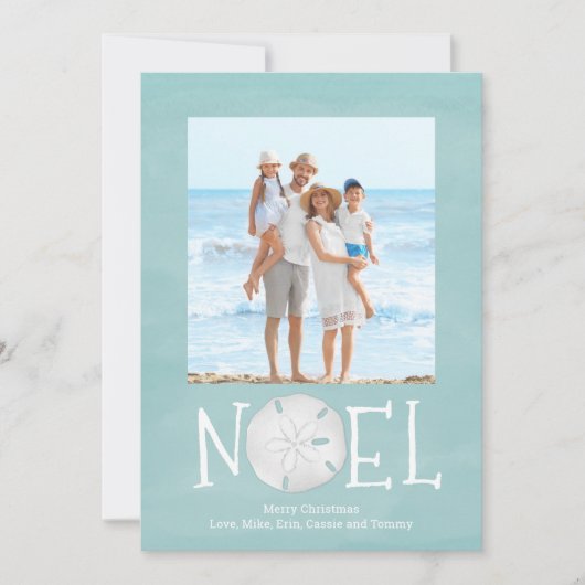 クリスマスホリデーノールフォトシンプルトレンディービーチ シーズンカード (正面)
