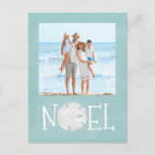 クリスマスホリデーノールフォトシンプルビーチ予算 シーズンポストカード (正面)
