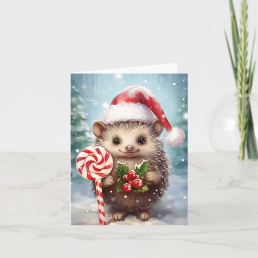 クリスマスホリデーハリネズミ シーズンカード (正面)