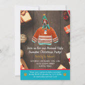 クリスマスホリデーバセットハウンド醜いセーターパーティー 招待状 (正面)