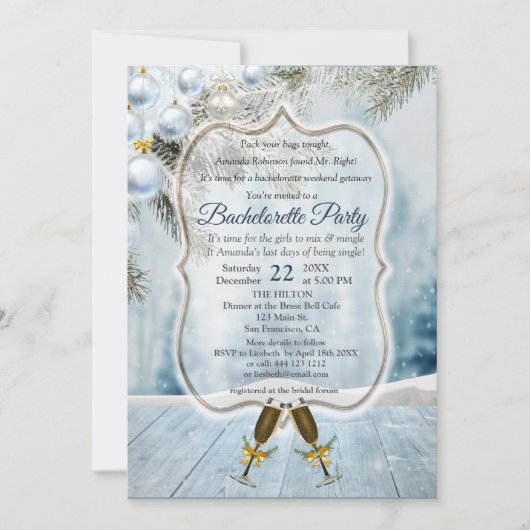 クリスマスホリデーバチェロレッテ招待状 招待状 (正面)