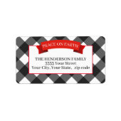 クリスマスホリデーバッファロープレイド差出人住所 ラベル (正面)