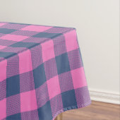 クリスマスホリデーバッファロープレインピンクブルーパターン テーブルクロス (インサイチュ)