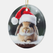 クリスマスホリデーバニー セラミックオーナメント (左)