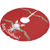 クリスマスホリデーバニー ブラッシュドポリエステルツリースカート (アングル)