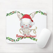 クリスマスホリデーバニー マウスパッド (マウス)