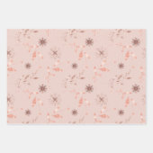 クリスマスホリデーバラ葉金ゴールドアンドスターズ ラッピングペーパーシート (正面)